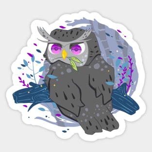 The little cute black owl with pattern- for Men or Women Kids Boys Girls love owl Sticker